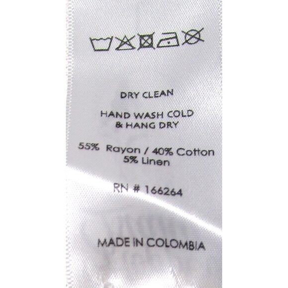 Hopper Island Women's Blouse White Tropical Print with Hummingbirds Size Small - Picture 6 of 6